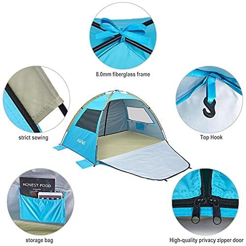  G4Free Portable Beach Tent UV Sun Shade Shelter Lightweight Outdoor Travel Canopy Camp Cabana for 3-4 Person