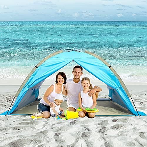  G4Free Portable Beach Tent UV Sun Shade Shelter Lightweight Outdoor Travel Canopy Camp Cabana for 3-4 Person