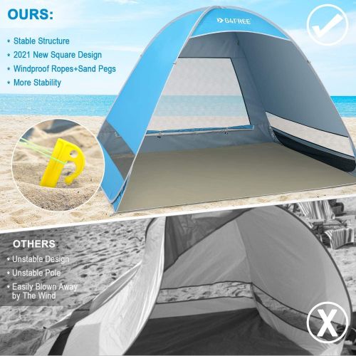  G4Free Upgraded Pop Up Beach Tent, 2-3 Person Automatic Sunshade Canopy UPF 50+ Sport Umbrella Instant Tent Lightweight and Easy to Carry for Camping, Outdoor, Beach