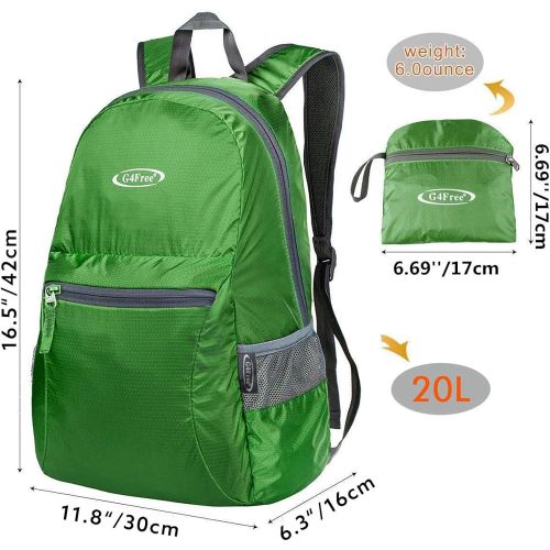  G4Free 20L Lightweight Packable Backpack Travel Hiking Daypack Foldable