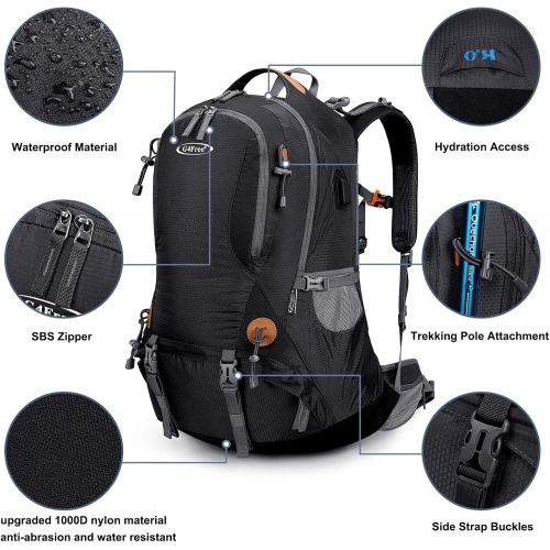  G4Free 50L Hiking Backpack Waterproof Daypack Outdoor Camping Climbing Backpack with Rain Cover for Men Women