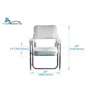 G4Free Marine City Stainless Steel Portable Folding Cushioned Boat Deck Beach Chair