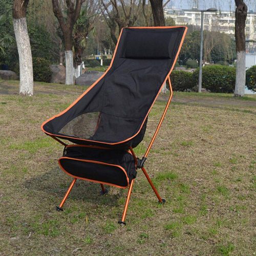  G4Free Portable Lightweight Folding Camping Chair with Storage Bag for Backpacking, Hiking, Picnic (Orange)