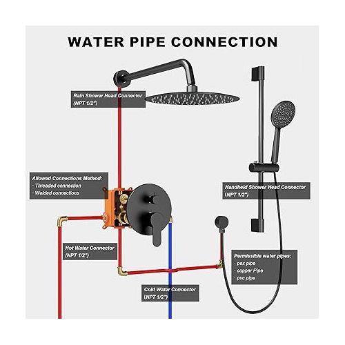  Gabrylly Shower System, High Pressure 12