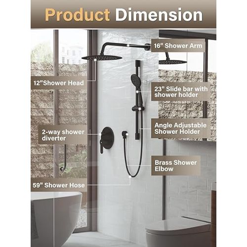  Gabrylly Shower System, High Pressure 12