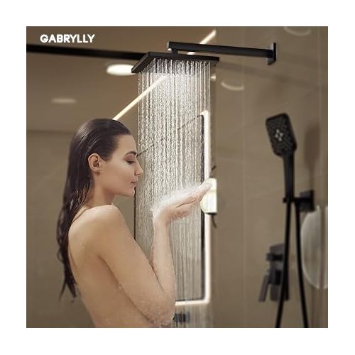  Gabrylly Shower System with Tub Spout, Wall Mounted Tub Shower Faucet Set for Bathroom with High Pressure 10