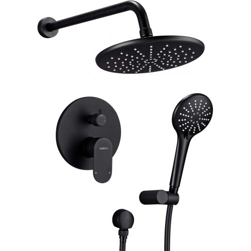  [아마존 핫딜] GABRYLLY Shower System, Wall Mounted Shower Faucet Set for Bathroom with High Pressure 8 Rain Shower head and 3-Setting Handheld Shower Head Set, Pressure Balance Valve with Trim and Divert