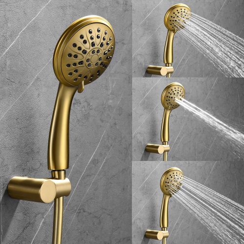  GABRYLLY Shower System, Wall Mounted Shower Faucet Set for Bathroom with High Pressure 8 Rain Shower head and 3-Setting Handheld Shower Head Set, Pressure Balance Valve with Trim and Divert