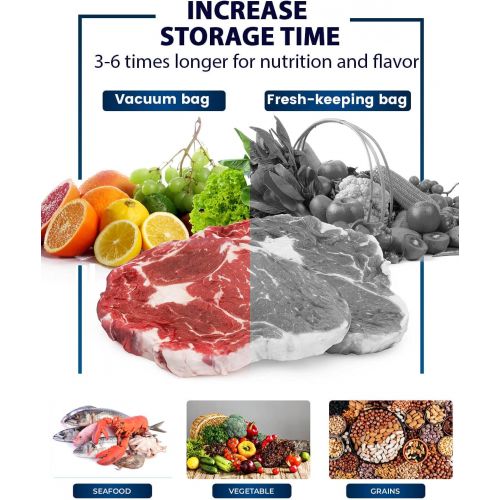  Vacuum Sealer Bags GAFICHEF 4 Rolls 8 x 16+11 x 16 Food Storage Saver Commercial Grade Seal Bags for Foodsaver & Sous Vide