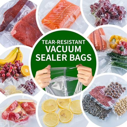  GAFICHEF Vacuum Sealer Bag Rolls 2 Pack 8 inch x 16 feet vacuum seal bags Rolls for Food Saver Seal-a-Meal，Weston. BPA Free Heavy Duty Commercial Grade Sous Vide Bags