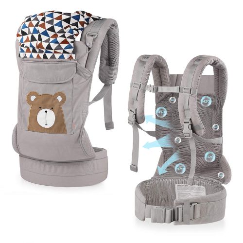  GAGAKU Ergonomic Baby Carrier Lightweight & Breathable Child Carrier with Detachable Hood for All...