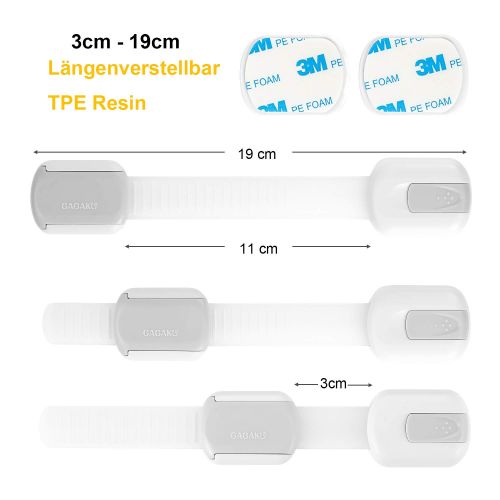  [아마존 핫딜]  [아마존핫딜]GAGAKU 8 Stueck Kindersicherung Schrank Ecke-Schloesser Kinder Sicherheitsschloss fuer Schubladen und kuehlschrank, Kein Bohren oder Werkzeug Noetig