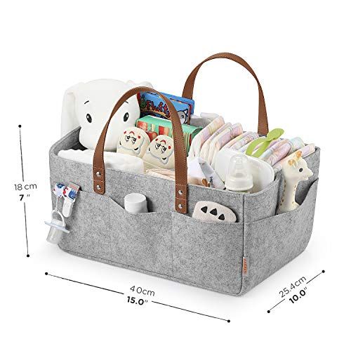  GAGAKU Baby Diaper Caddy Organizer - Portable Nappies Organizer Nursery Storage Basket for Car Nursery Room or Home