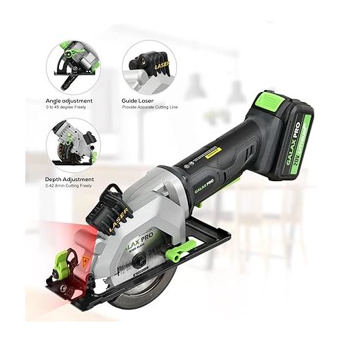  GALAX PRO Circular Saw and Reciprocating Saw Combo Kit with 1pcs 4.0Ah Lithium Battery and One Charger, 7 Saw Blades and Tool Bag