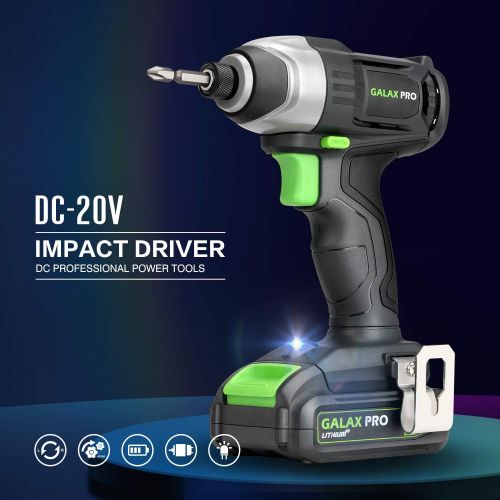  [아마존베스트]20V Max 2 speeds Drill Driver and Impact Driver Combo Kit, GALAX PRO Cordless Drill Driver/Impact Driver with 1pcs 1.3Ah Lithium-Ion Batteries, Charger Kit, 11pcs Accessories and T