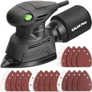 GALAX PRO Detail Sander, 1.1A Powerful Motor, 14000 OPM Compact Electric Sander with 16Pcs Sandpapers and Dust Bag, Soft Grip Handle for Comfortable Woodworking