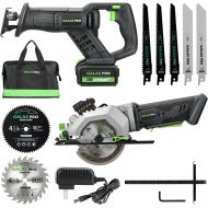 GALAX PRO Reciprocating Saw and Circular Saw Combo Kit with 1pcs 4.0Ah Lithium Battery and One Charger, 7 Saw Blades and Tool Bag