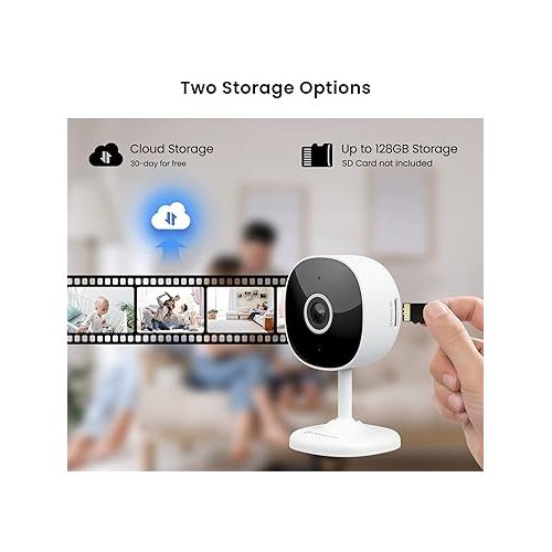  WiFi Camera 2K, Galayou Indoor Home Security Cameras for Baby/Elder/Dog/Pet Camera with Phone app,24/7 SD Card Storage,Works with Alexa & Google Home G7