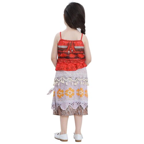  GALLDEALS Moana Costume for Girls Cosplay Halloween Birthday Party Fancy Dress Up