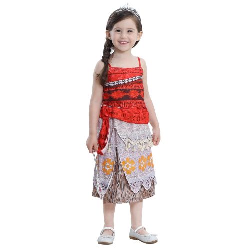  GALLDEALS Moana Costume for Girls Cosplay Halloween Birthday Party Fancy Dress Up
