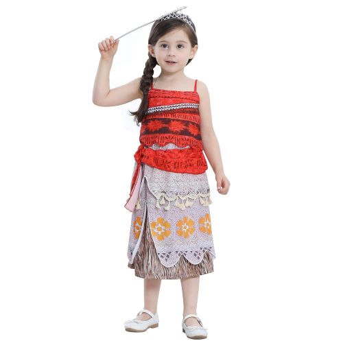  GALLDEALS Moana Costume for Girls Cosplay Halloween Birthday Party Fancy Dress Up