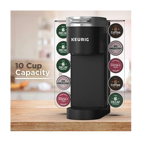  GALVANOX Acrylic K-Cup Holder for Single Serve Keurig Machines - Easy Pod Access Organizer for K Cups - Space Saving Modern Display, Holds 10 Pods (K-Mini/Plus/K Slim Coffee Maker and more)