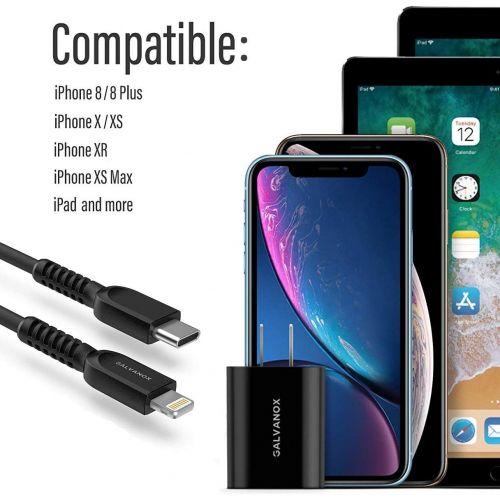  [아마존핫딜][아마존 핫딜] GALVANOX Galvanox Fast iPhone Charger - Apple Certified USB C to Lightning Cable with PD Power Adapter - Rapid Charging Supported on iPhone 11, 11 Pro Max, X, XR, Xs Max, 8/8 Plus (18W)