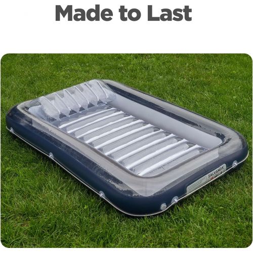  XL Floating Pool Bed, Inflatable Water Lounger Raft Float for Swimming/Tanning 70x49 Navy Blue (Galvanox Intl.)