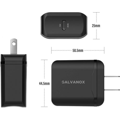  Galvanox USB C Charger with Cable (18W) PD Fast Charging 5ft Type-C to C Cord and Wall Plug Adapter Block for Samsung Galaxy S10/S20/S21/Plus/Ultra/FE/Note/Pixel (2.0/3.0 Compatibl