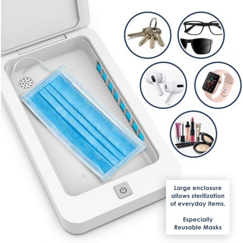  Galvanox UV Phone Sanitizer, Portable UV-C Light Sterilizer UV Sanitizer Box Sterilizer UV Cleaner for Cell Phones, Keys, Gloves, Wallets and More