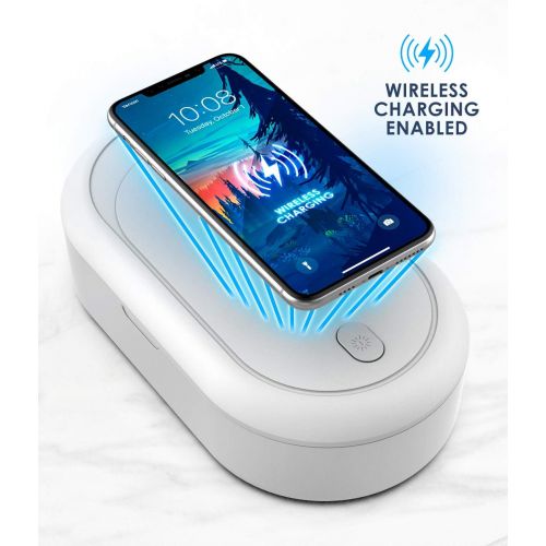  Galvanox UV Sanitizer with Wireless Charging, Portable UV Lights Cell Phone Sanitizer Cleaners Aromatherapy Function for All iPhone Android Cellphone/Masks