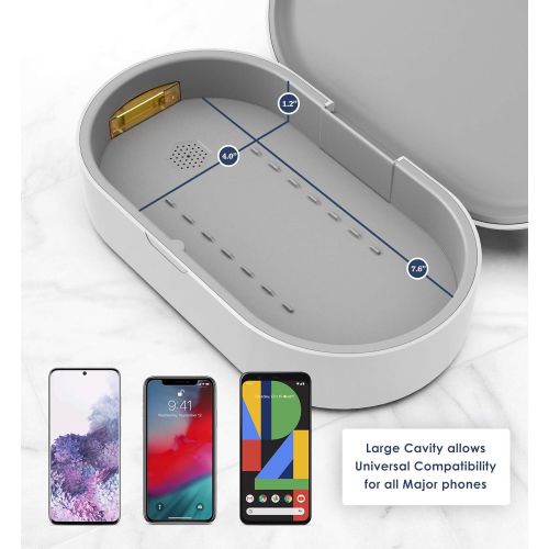  Galvanox UV Sanitizer with Wireless Charging, Portable UV Lights Cell Phone Sanitizer Cleaners Aromatherapy Function for All iPhone Android Cellphone/Masks