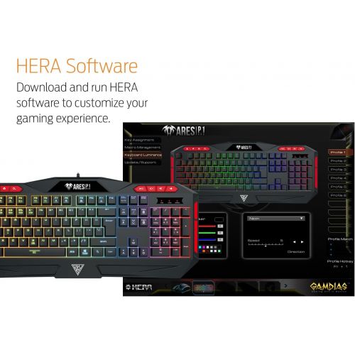  GAMDIAS Hermes Gaming Mechanical Keyboard Combo (Red Switch) with 256K Built-in Memory Macro Recording Keys, 6 Player Profiles Anti-Ghosting & FPS Mouse with 4000 DPI and Sniper Mo