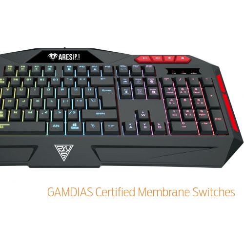  GAMDIAS Hermes Gaming Mechanical Keyboard Combo (Red Switch) with 256K Built-in Memory Macro Recording Keys, 6 Player Profiles Anti-Ghosting & FPS Mouse with 4000 DPI and Sniper Mo