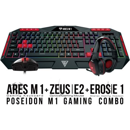  GAMDIAS Hermes Gaming Mechanical Keyboard Combo (Red Switch) with 256K Built-in Memory Macro Recording Keys, 6 Player Profiles Anti-Ghosting & FPS Mouse with 4000 DPI and Sniper Mo