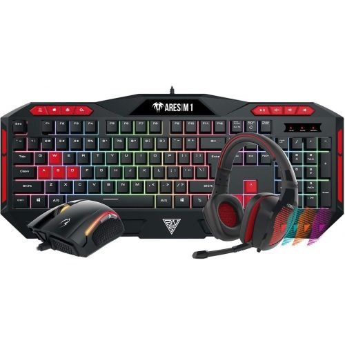  GAMDIAS Hermes Gaming Mechanical Keyboard Combo (Red Switch) with 256K Built-in Memory Macro Recording Keys, 6 Player Profiles Anti-Ghosting & FPS Mouse with 4000 DPI and Sniper Mo