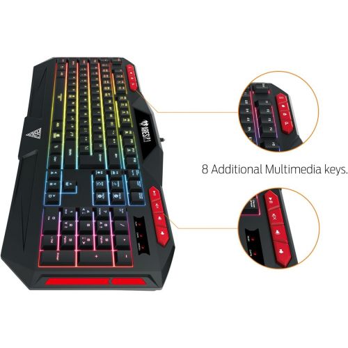  GAMDIAS Hermes Gaming Mechanical Keyboard Combo (Red Switch) with 256K Built-in Memory Macro Recording Keys, 6 Player Profiles Anti-Ghosting & FPS Mouse with 4000 DPI and Sniper Mo