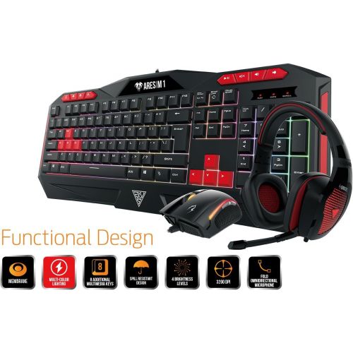  GAMDIAS Hermes Gaming Mechanical Keyboard Combo (Red Switch) with 256K Built-in Memory Macro Recording Keys, 6 Player Profiles Anti-Ghosting & FPS Mouse with 4000 DPI and Sniper Mo