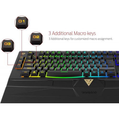  GAMDIAS Hermes Gaming Mechanical Keyboard Combo (Red Switch) with 256K Built-in Memory Macro Recording Keys, 6 Player Profiles Anti-Ghosting & FPS Mouse with 4000 DPI and Sniper Mo