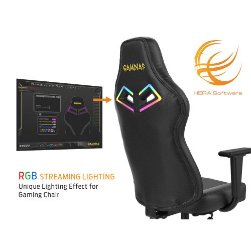  GAMDIAS Achilles E3 B RGB Gaming Chair, Office Style with Premium Carbon Pattern Design (Achilles E3), E3, Black