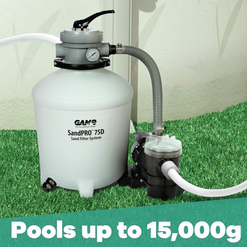  GAME SandPRO 75D Series, Complete 0.75HP Replacement Pool Sand Filter Unit, Designed for Intex & Bestway Pools, High-Performance Above-Ground Pool Vacuum, Energy Efficient, Easy to