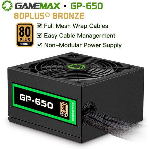  Power Supply 650W 80+ Bronze,Non- Modular, GAMEMAX GP-650