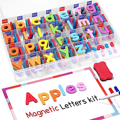  Gamenote Classroom Magnetic Alphabet Letters Kit 234 Pcs with Double-Side Magnet Board - Foam Alphabet Letters for Preschool Kids Toddler Spelling and Learning Colorful: Toys & Gam