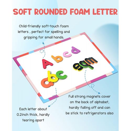  Gamenote Classroom Magnetic Alphabet Letters Kit 234 Pcs with Double-Side Magnet Board - Foam Alphabet Letters for Preschool Kids Toddler Spelling and Learning Colorful: Toys & Gam