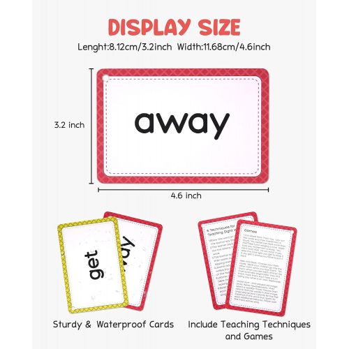  [아마존베스트]Gamenote Sight Words Flash Cards with Pictures & Sentences - 220 Dolch Big Word Reading Flash Card from Pre K to 3rd Grade (Include 5 Rings)