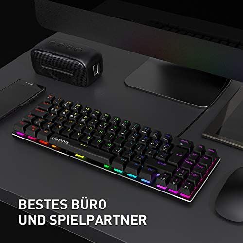  [아마존베스트]Gamenote 60% Mechanical Gaming Keyboard, Wired 72 Keys Mini Gaming Keyboard with Blue Switch and LED Backlight (Black)