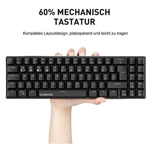  [아마존베스트]Gamenote 60% Mechanical Gaming Keyboard, Wired 72 Keys Mini Gaming Keyboard with Blue Switch and LED Backlight (Black)