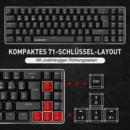  [아마존베스트]Gamenote 60% Mechanical Gaming Keyboard, Wired 72 Keys Mini Gaming Keyboard with Blue Switch and LED Backlight (Black)