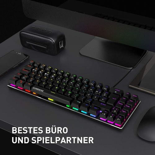  [아마존베스트]Gamenote 60% Mechanical Gaming Keyboard, Wired 72 Keys Mini Gaming Keyboard with Blue Switch and LED Backlight (Black)