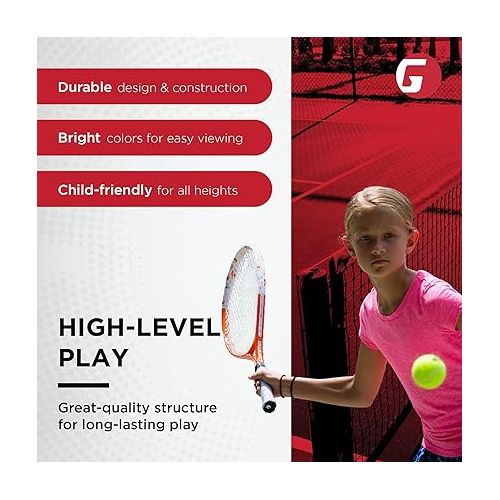  Gamma Sports Junior Tennis Racquet: Quick Kids 19 Inch Tennis Racket - Prestrung Youth Tennis Racquets for Boys and Girls - 93 Inch Head Size